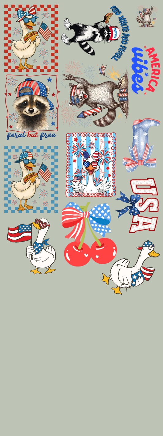 4TH OF JULY TODDLER 40IN PREMADE GANG SHEET