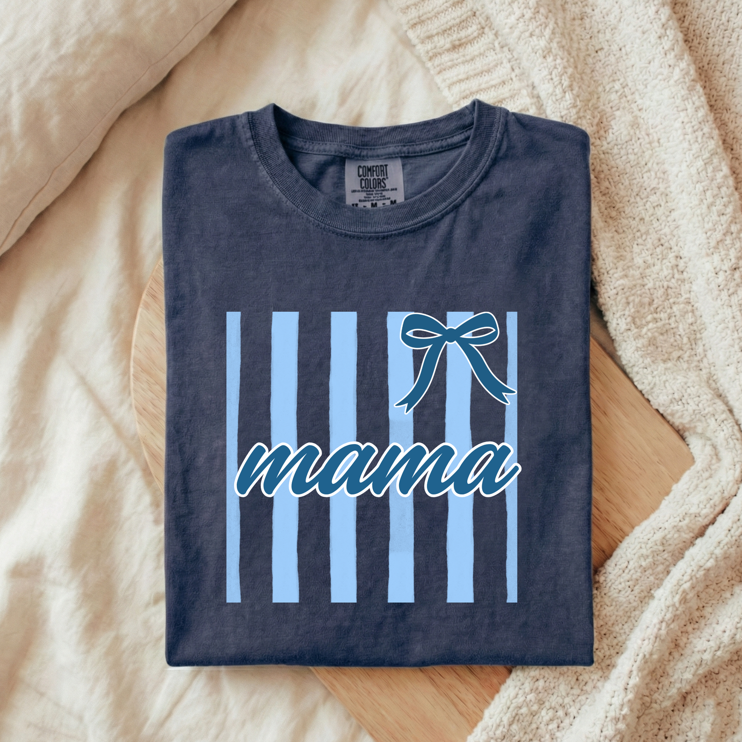 blue mama striped single transfer